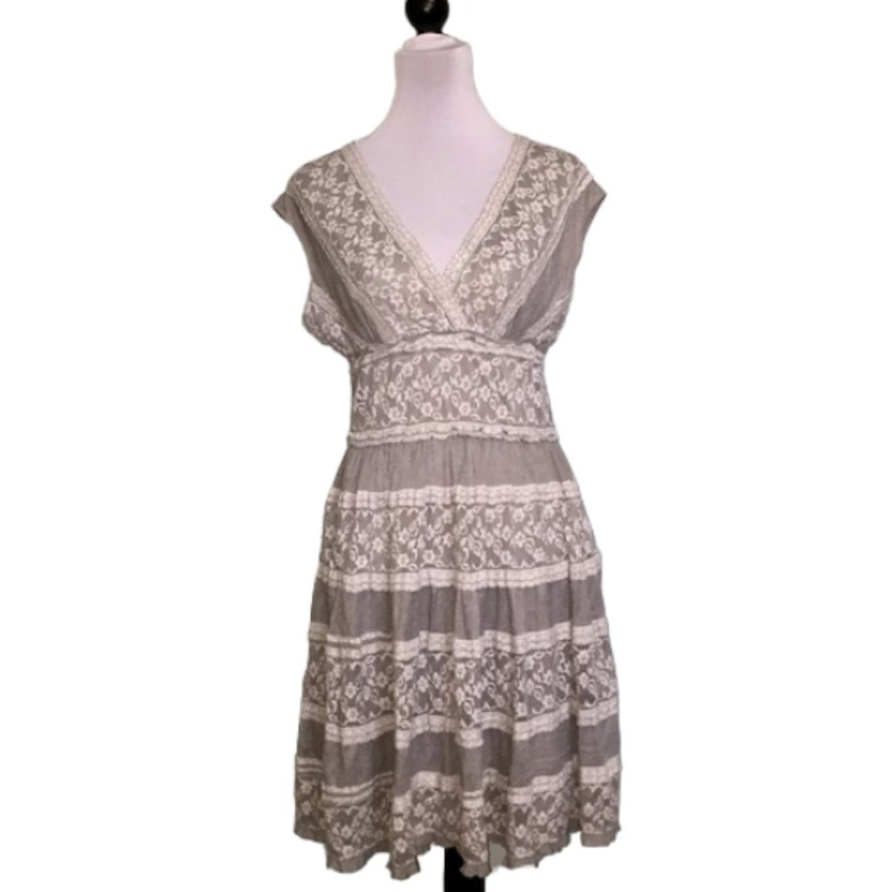 Max Studio Lace V-Neck Dress Women's M